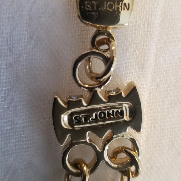 St. John Elegant Gold and Gray Crystal Necklace - Picture 2 of 7